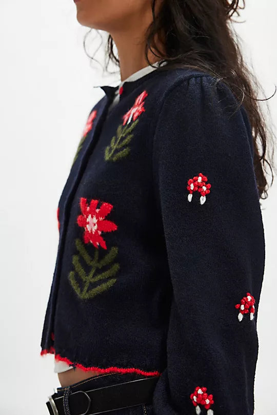 NONNA SWEATER IN MIDNIGHT BLOOM COMBO