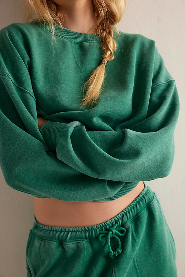 SLOW IT DOWN PULLOVER in RAINFOREST MOSS