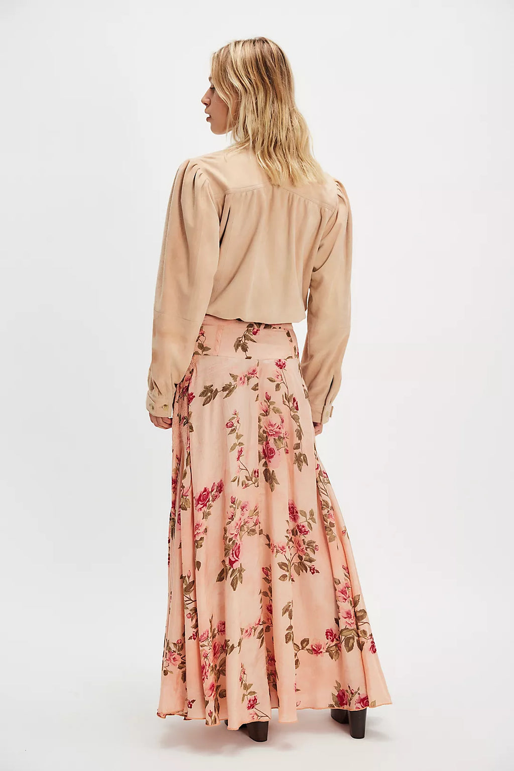 ROWAN MAXI SKIRT in FALLING FLORAL-MAUVE