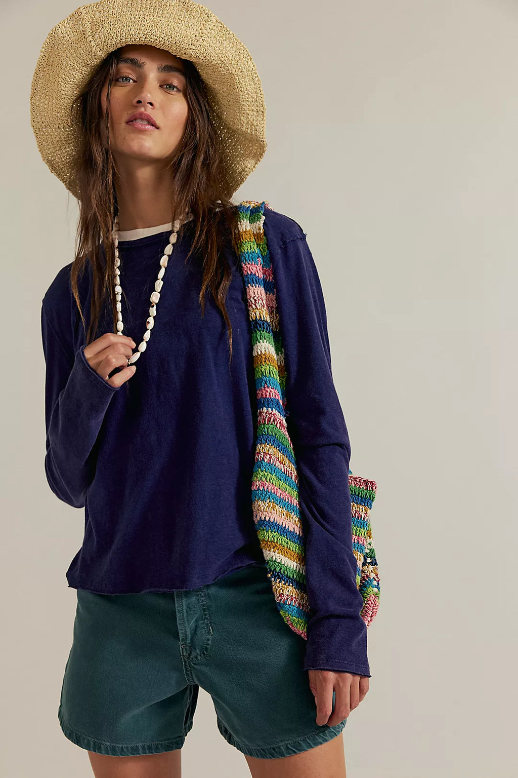 NOVA TEE LONG SLEEVE- PEACOAT