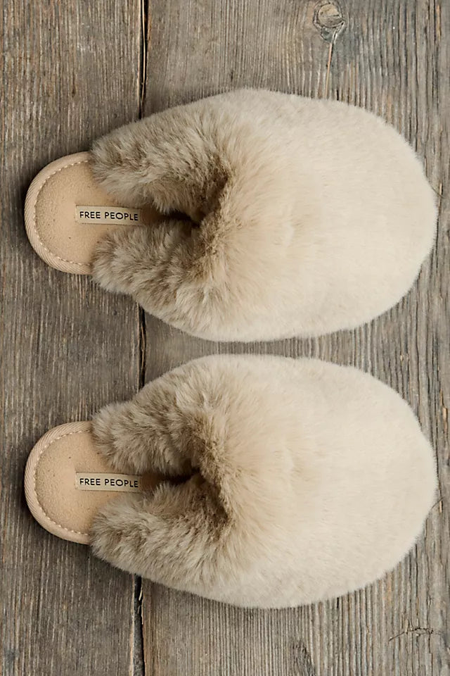 SNOWBALL SLIPPER - TAUPE/CABERNET