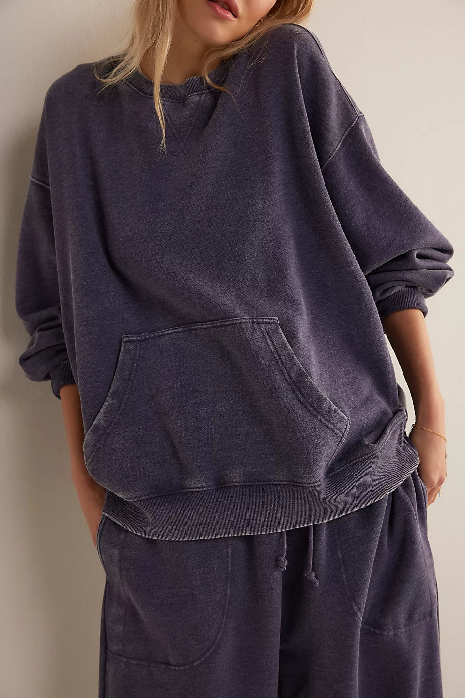 SLOW IT DOWN PULLOVER- PEACOAT