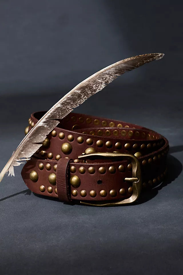 WTF SOLA STUD BELT in COGNAC