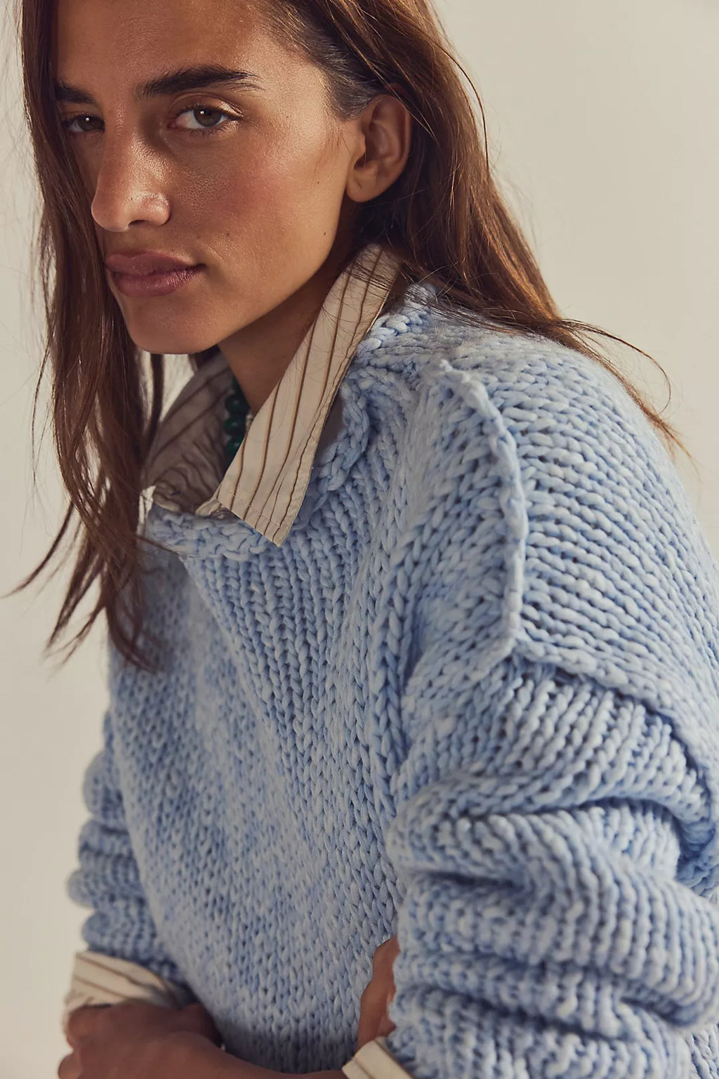 OPAL ROLLNECK KNIT SWEATER- CASHMERE BLUE