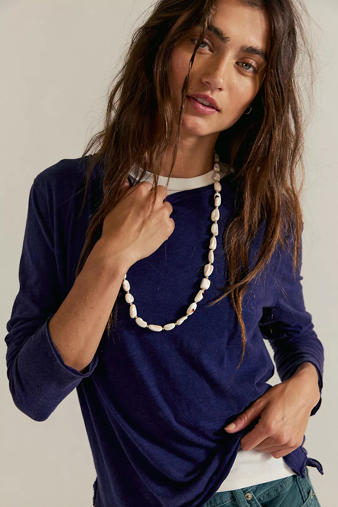 NOVA TEE LONG SLEEVE- PEACOAT