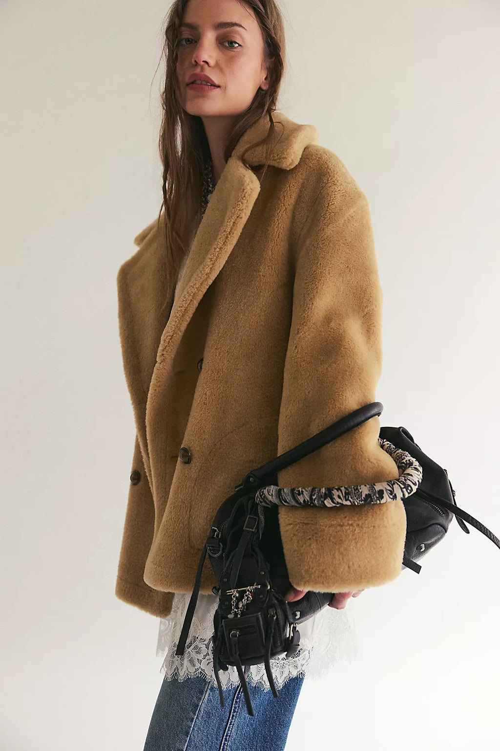 MARI REVERSIBLE in TAN CREAM COMBO FREE PEOPLE