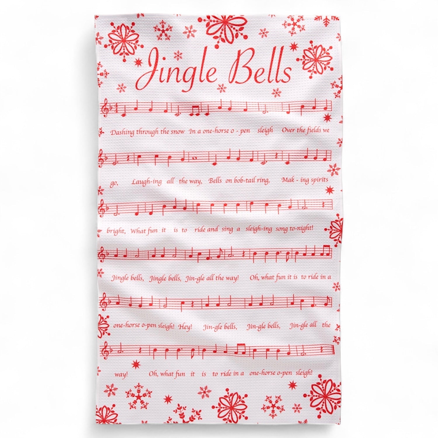 Jingle Bells Geometry Tea Towel