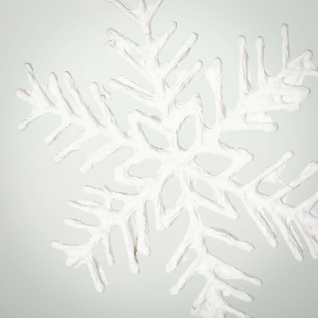 White Paper Pulp Snowflake Ornaments