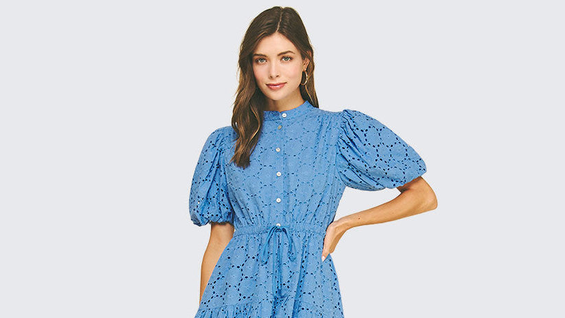 Eyelet Embroidered Midi Dress