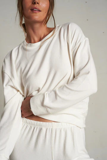 SELMA BRUSHED SWEATER SWEATSHIRT-SUGAR