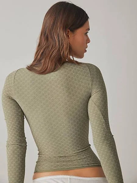 LOVE LETTER LONG SLEEVE in GREEN PATTERN