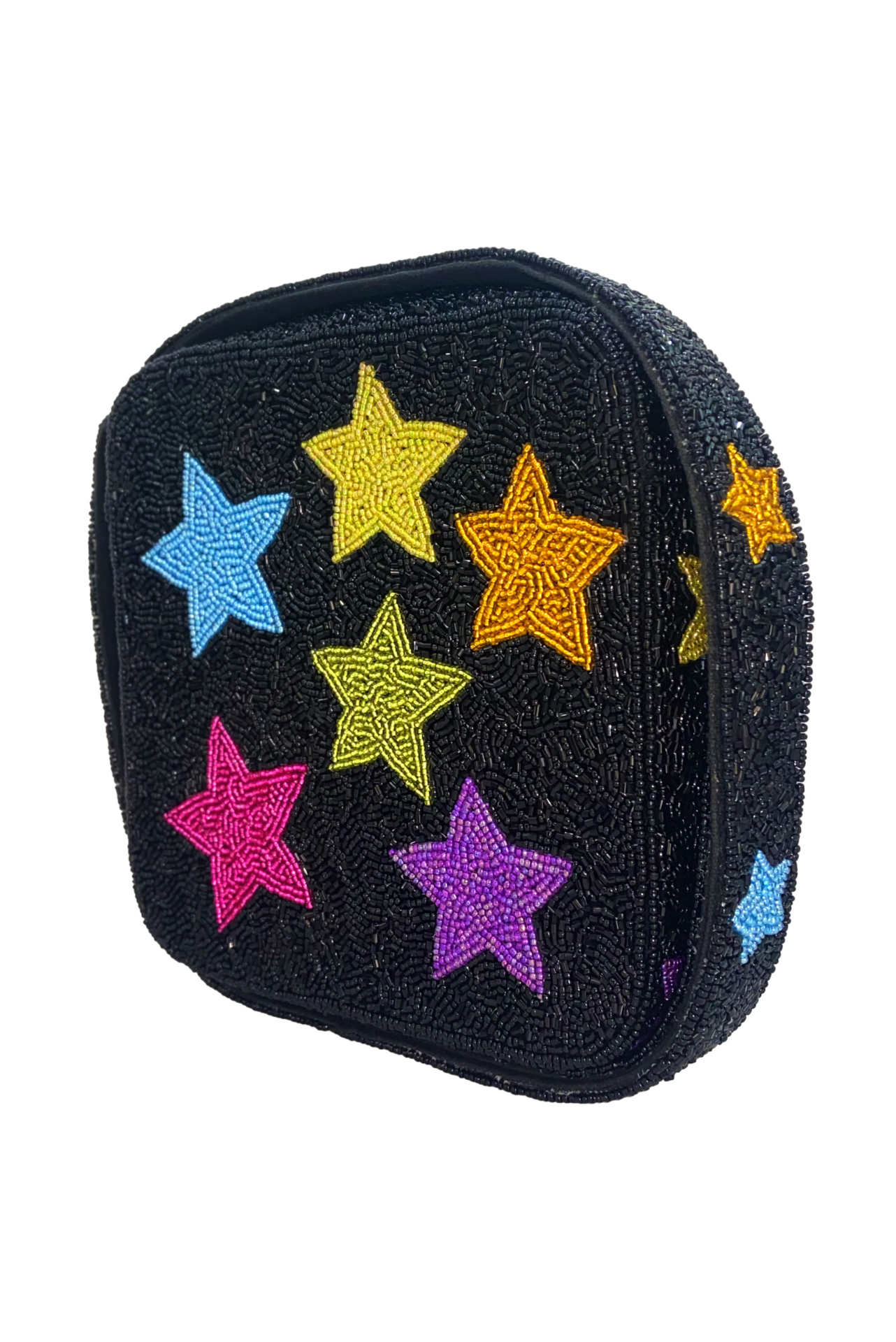 Multi Star Black Beaded Bag