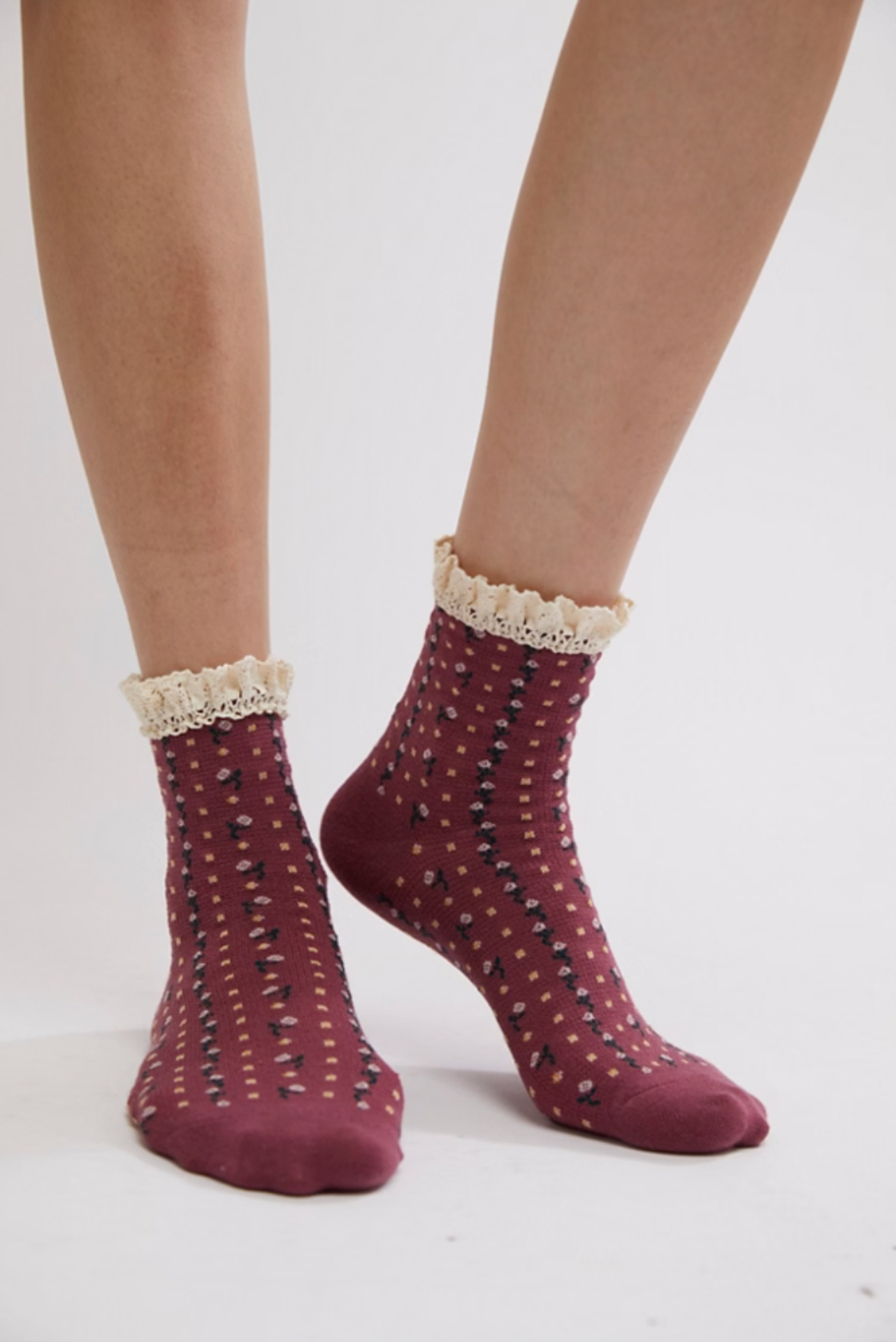 Rosebud Waffle Knit Ankle