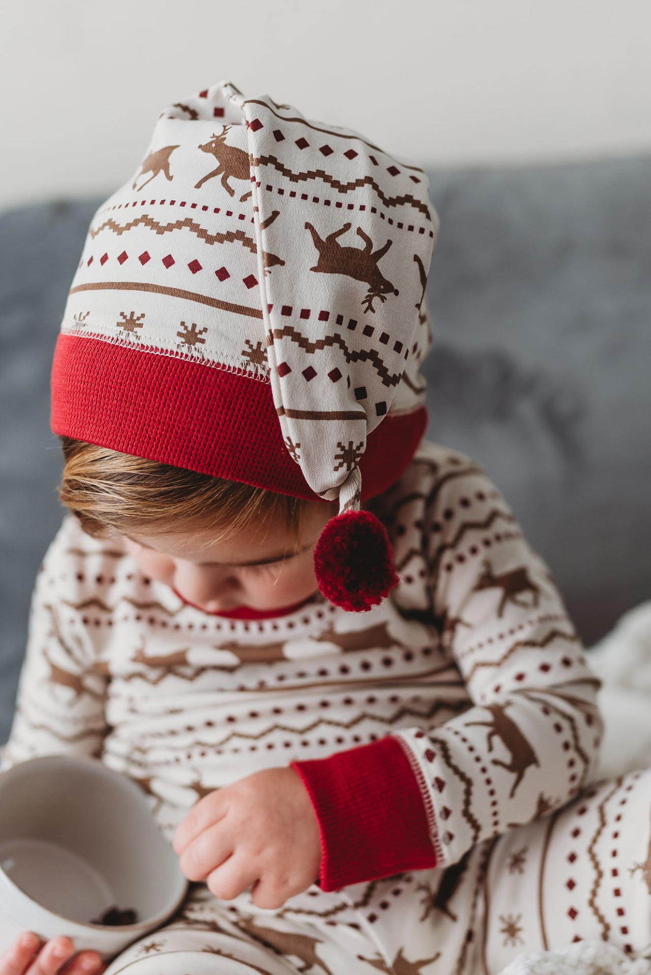 Kids' Organic Holiday PJ & Cap Set