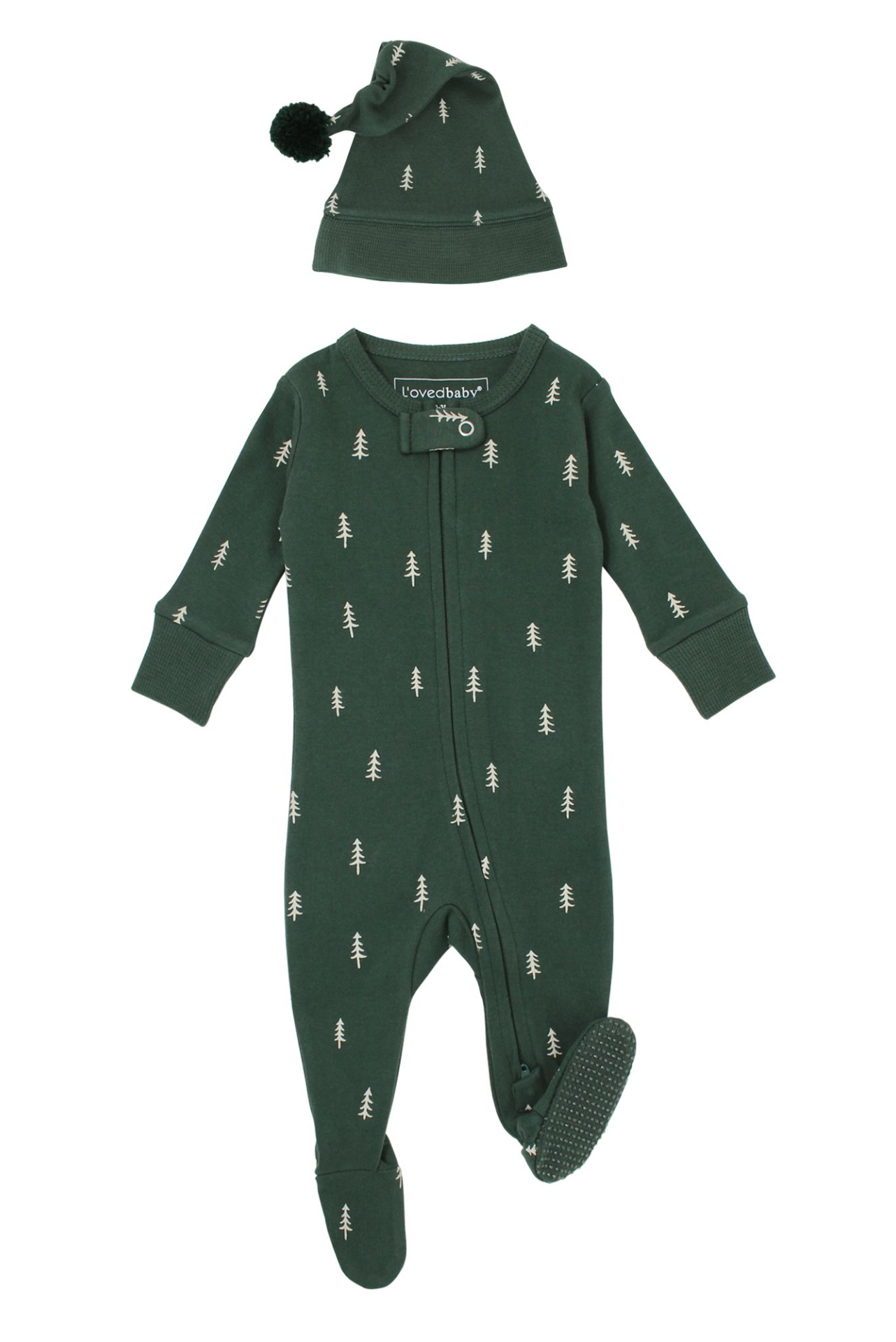 Holiday 2-Way Zipper Footie & Cap Set