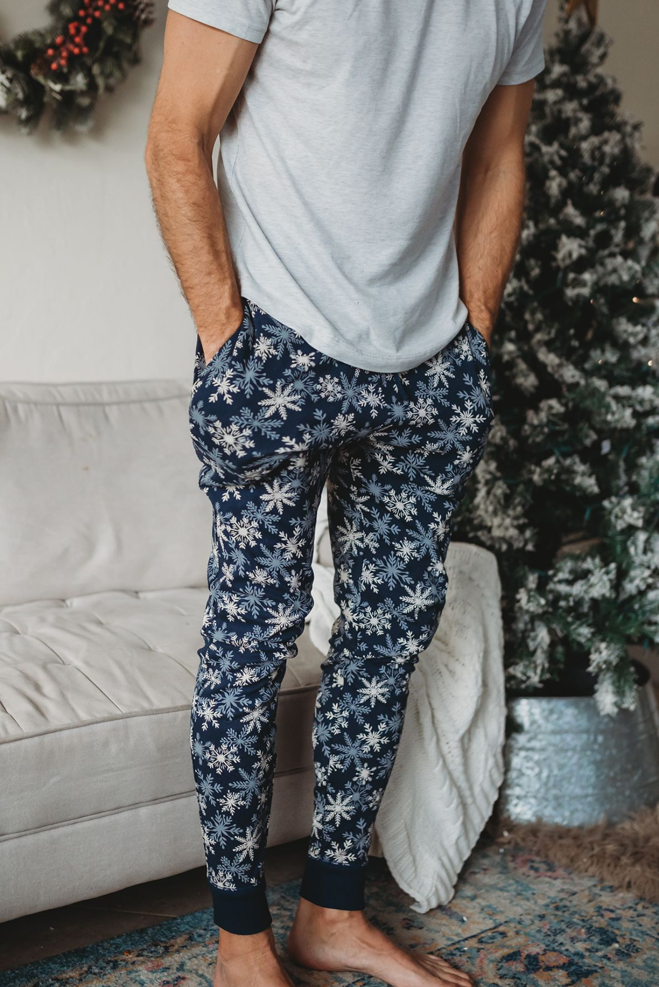 Men's Organic Holiday Jogger & Cap Set