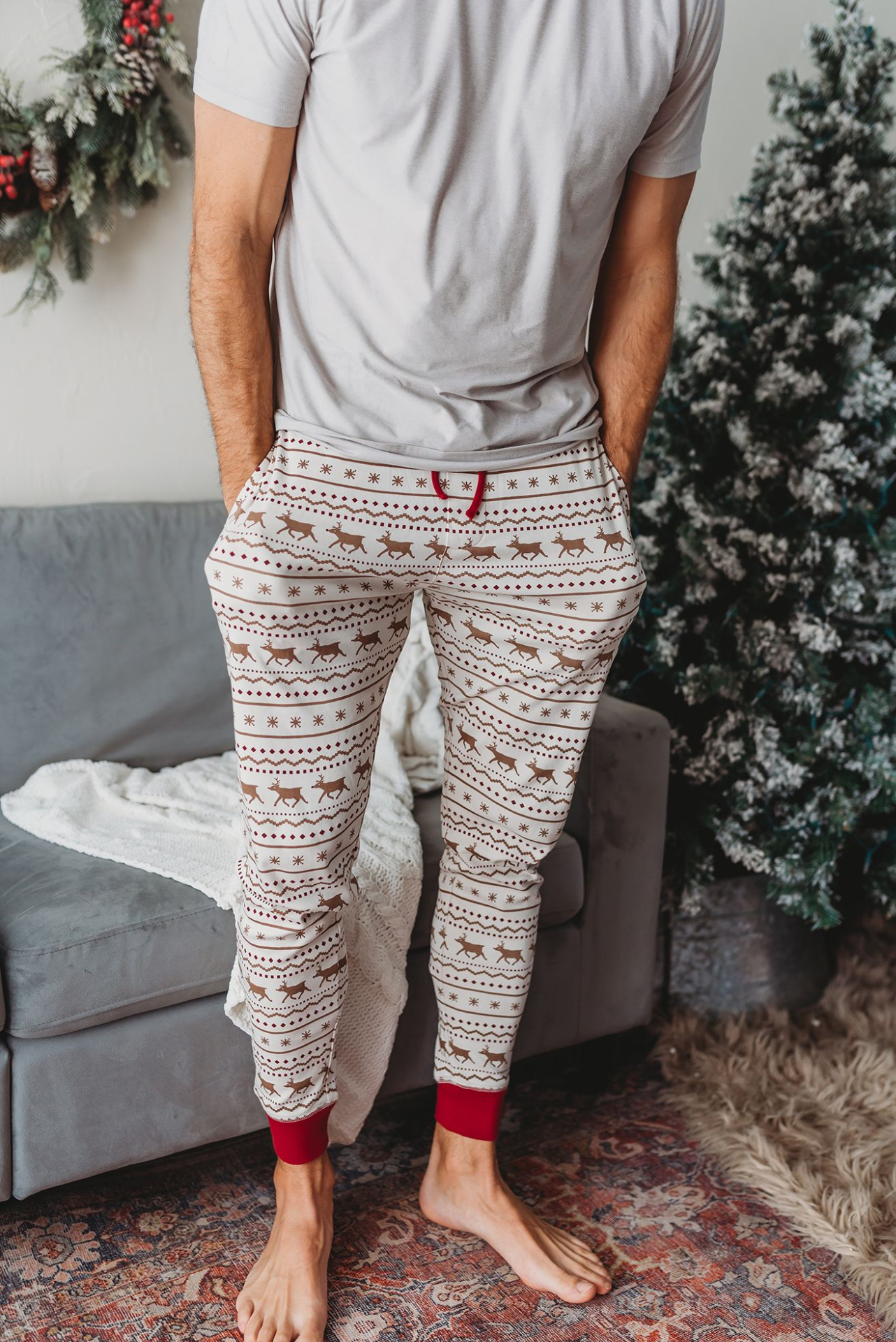 Men's Organic Holiday Jogger & Cap Set