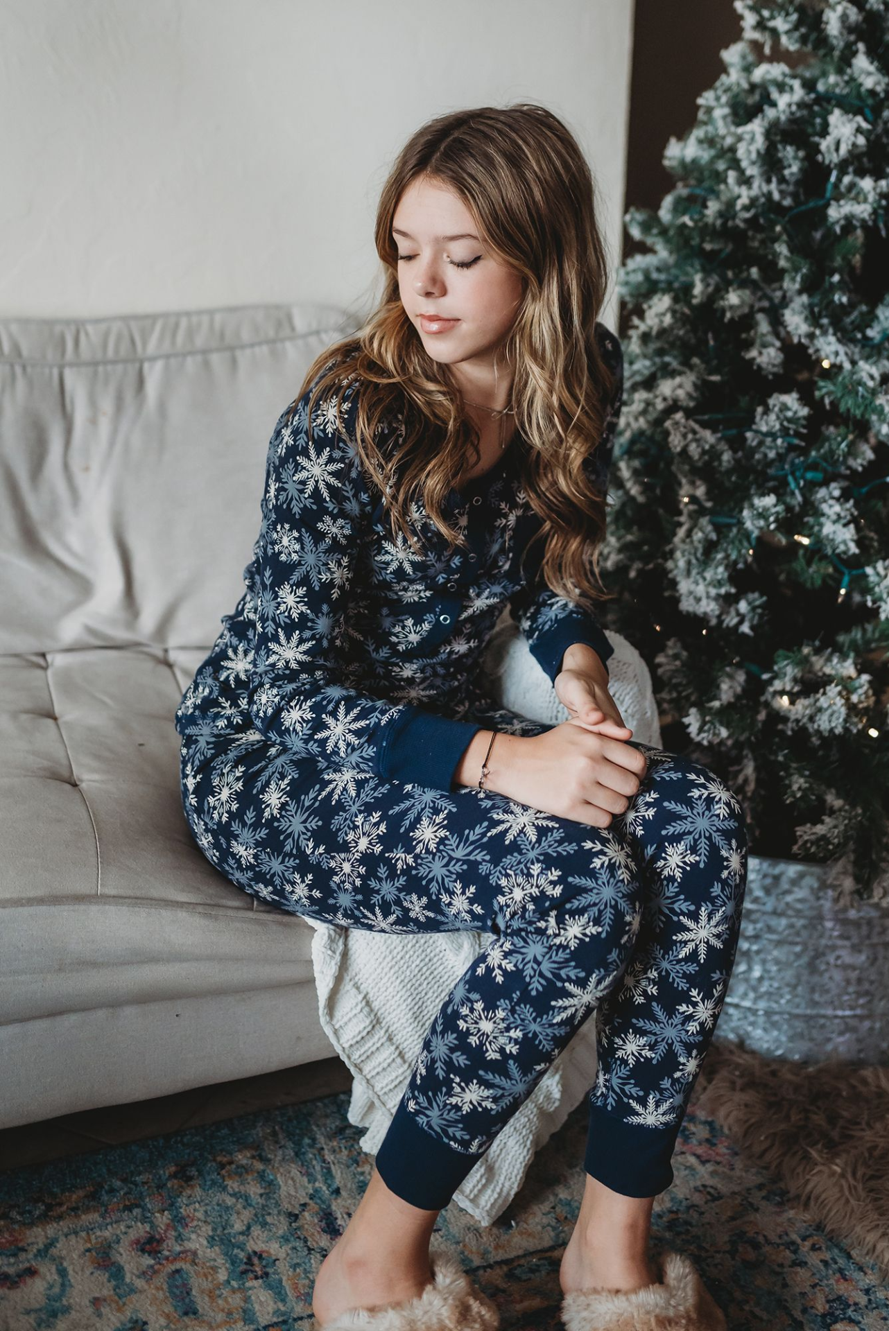 Women's Organic Holiday 2-Pc Lounge Set with Cap