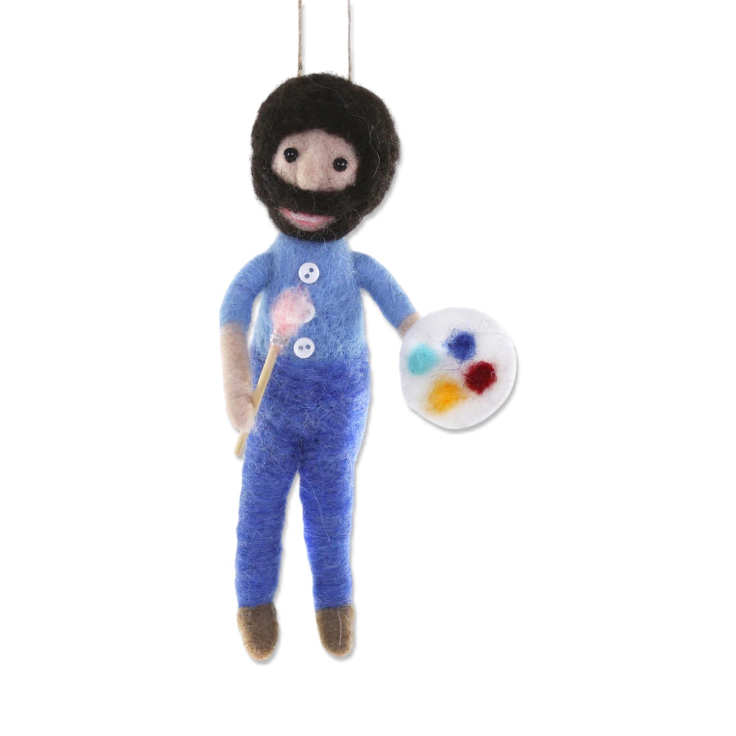 Bob Ross Painting Felt Ornament