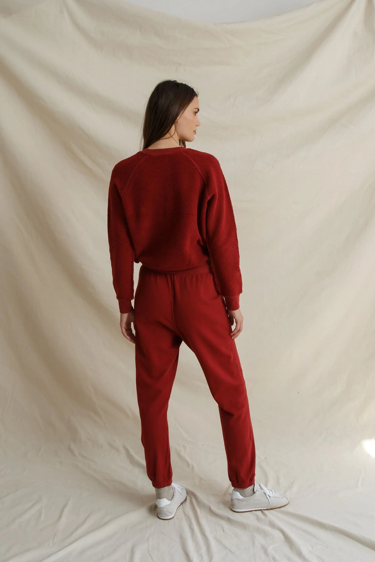 ziggy - inside out fleece long sleeve shrunken crewneck sweatshirt