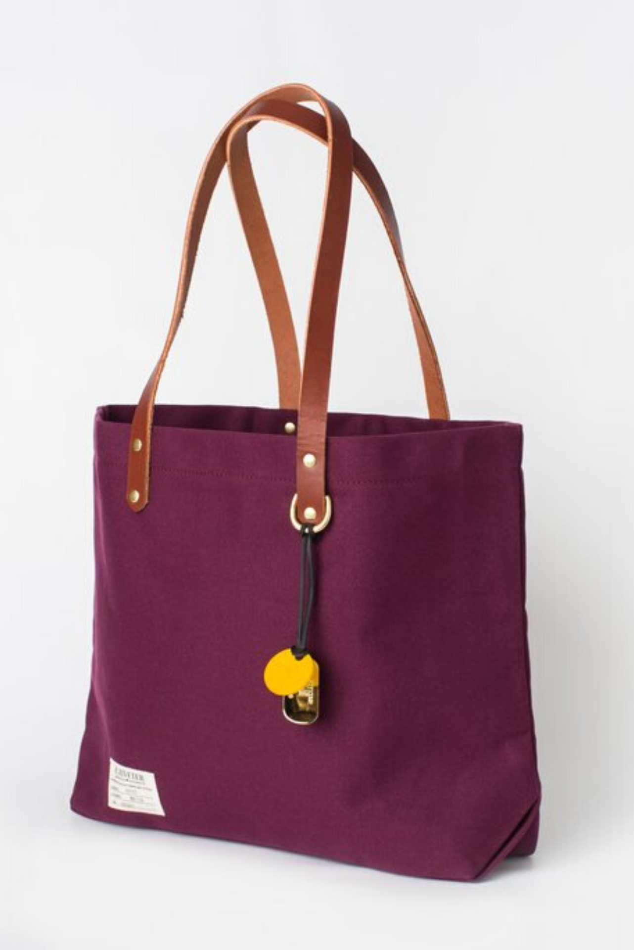 R. Riveter Wilson Cabernet + Brown Leather Tote