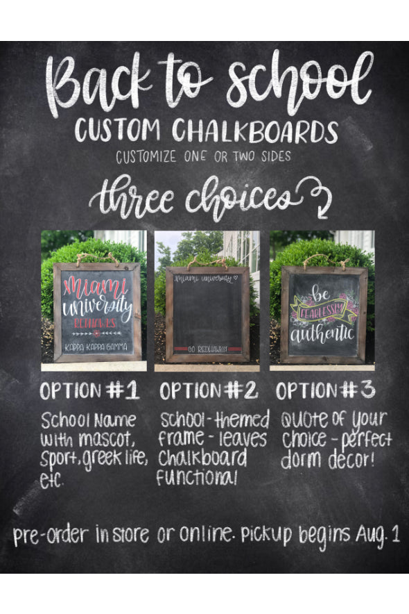 Chalkboard Customization - Two Sided