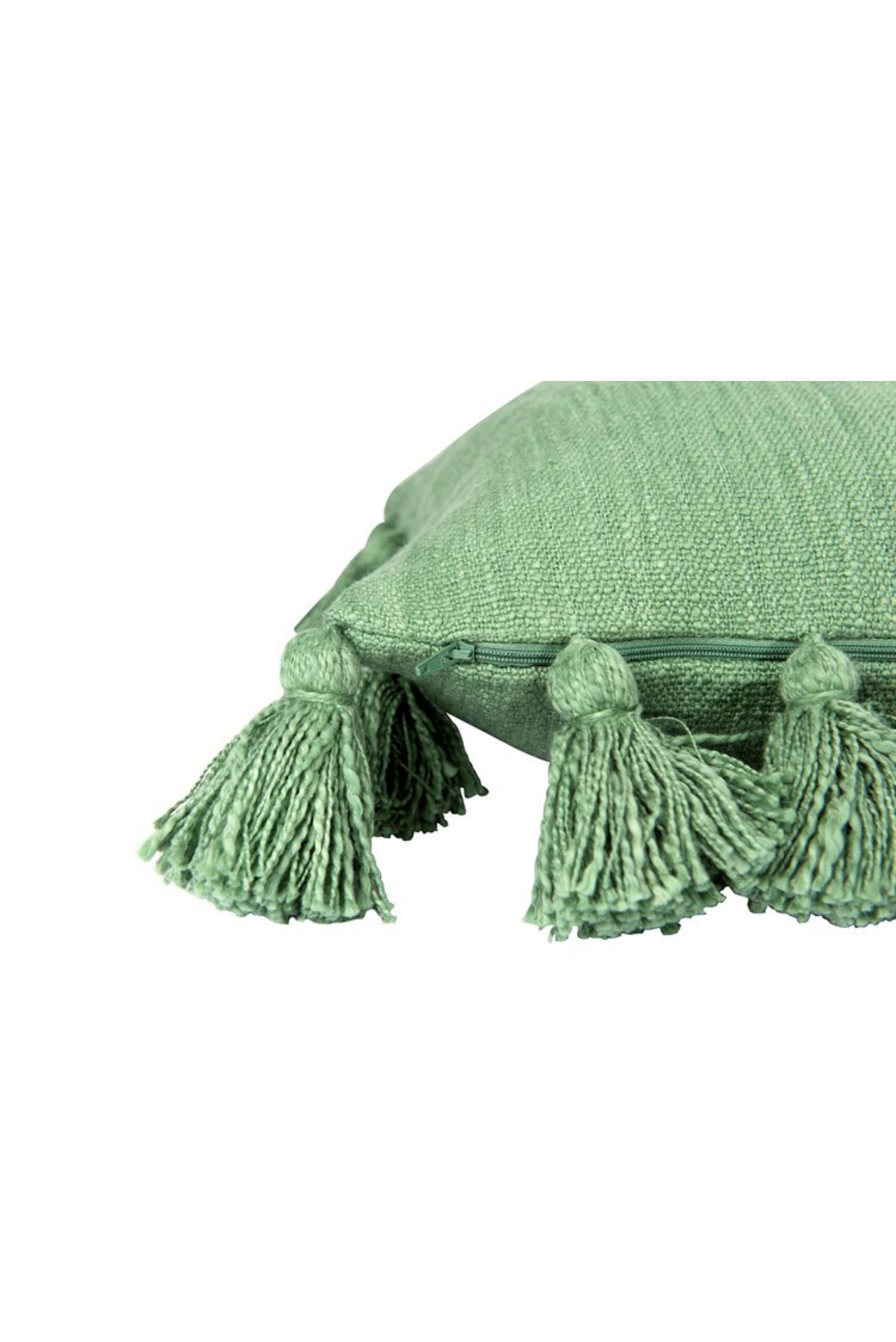 Green Tassel Pillow